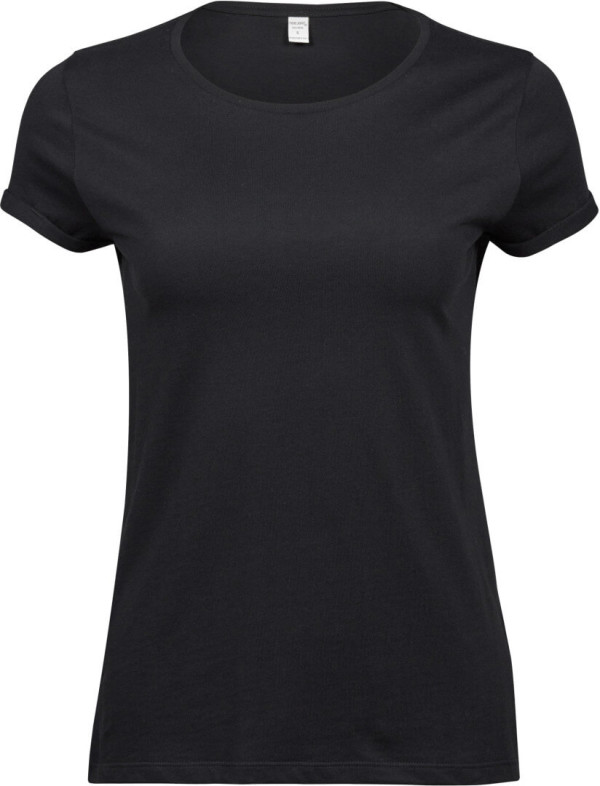 Damen T-Shirt mit Umschlag am Arm