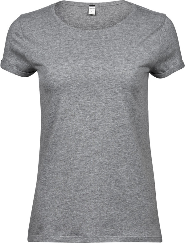 Damen T-Shirt mit Umschlag am Arm