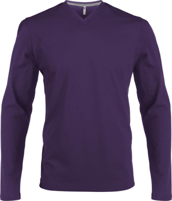 Herren V-Neck T-Shirt langarm