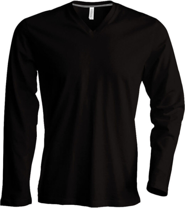 Herren V-Neck T-Shirt langarm