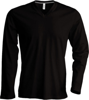 Herren V-Neck T-Shirt langarm - Reklamnepredmety