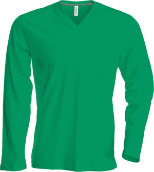 Herren V-Neck T-Shirt langarm - Reklamnepredmety