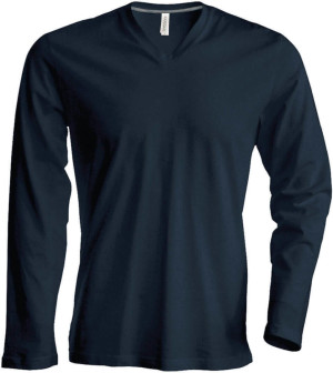 Herren V-Neck T-Shirt langarm - Reklamnepredmety