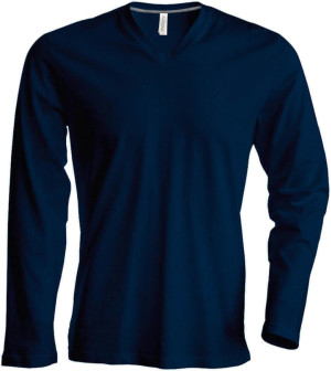 Herren V-Neck T-Shirt langarm - Reklamnepredmety