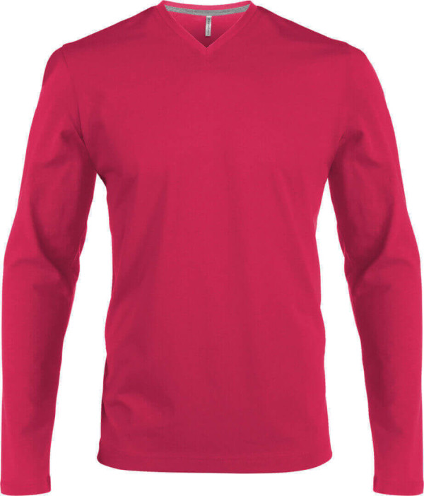 Herren V-Neck T-Shirt langarm
