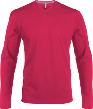 Herren V-Neck T-Shirt langarm - Reklamnepredmety