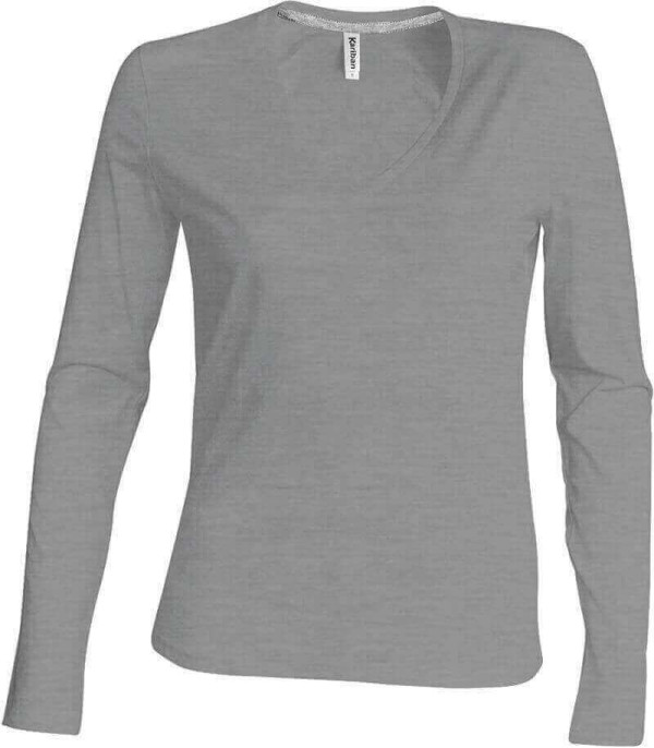 Damen V-Neck T-Shirt langarm