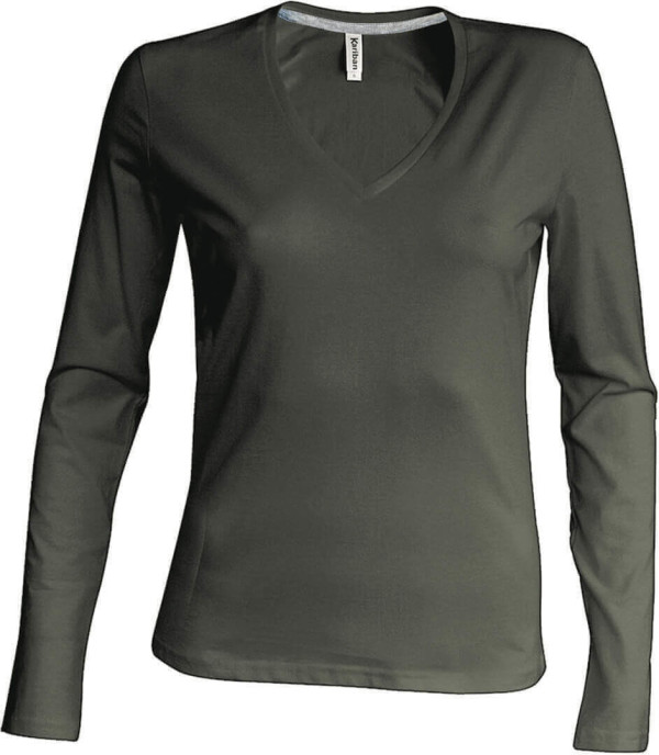 Damen V-Neck T-Shirt langarm