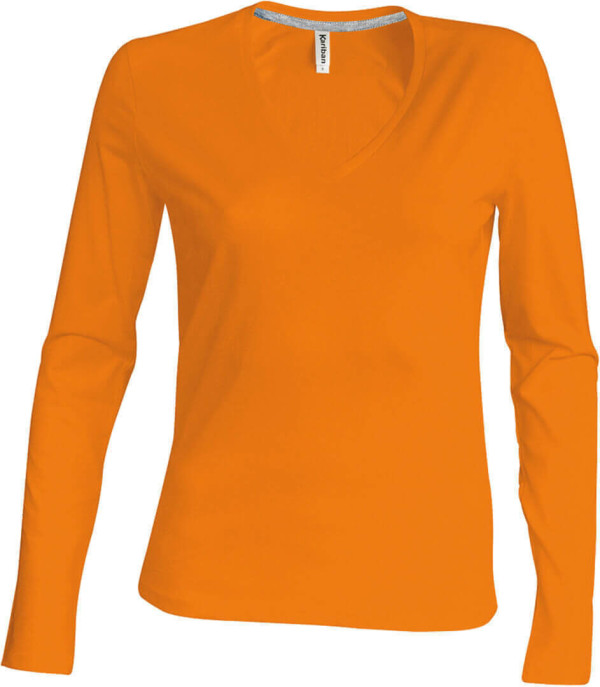 Damen V-Neck T-Shirt langarm
