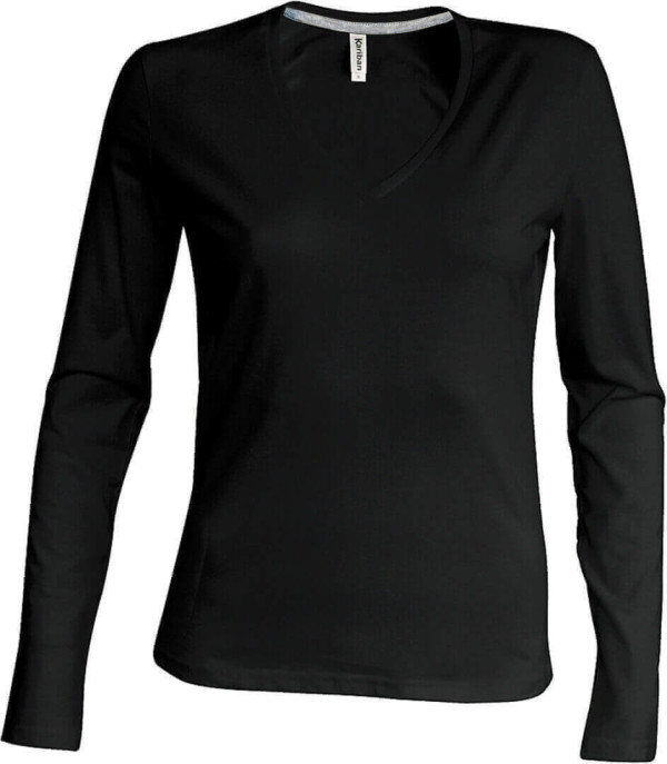 Damen V-Neck T-Shirt langarm