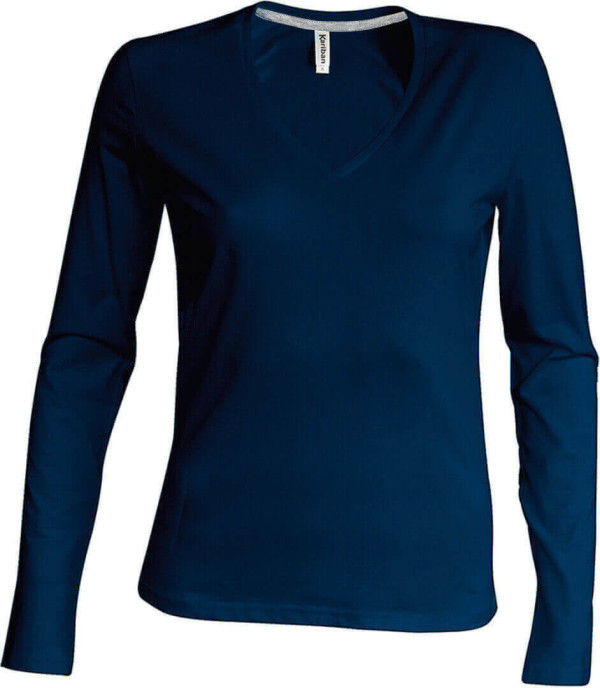 Damen V-Neck T-Shirt langarm