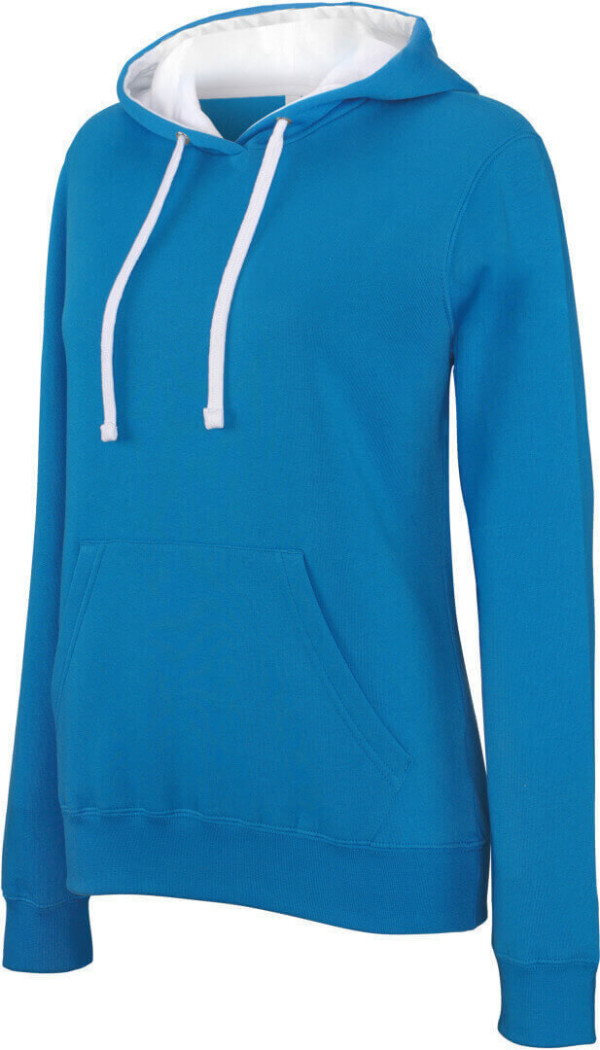 Damen Kontrast Kapuzen Sweater