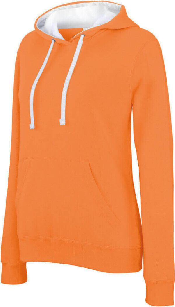 Damen Kontrast Kapuzen Sweater
