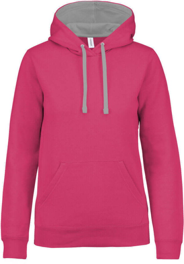 Damen Kontrast Kapuzen Sweater