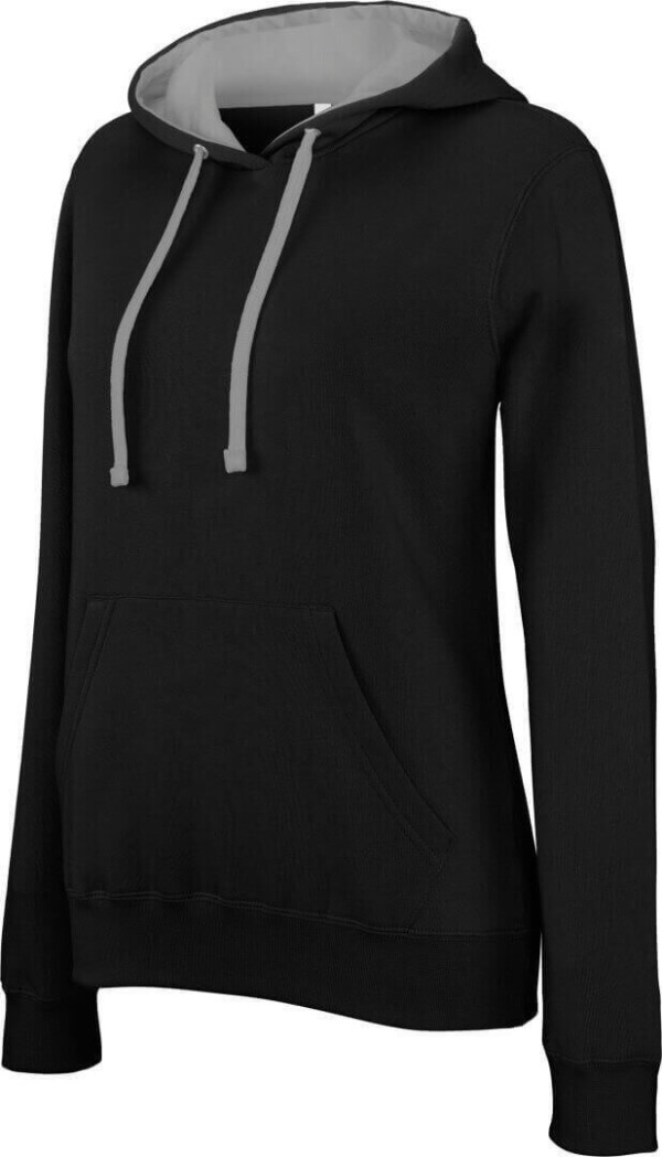 Damen Kontrast Kapuzen Sweater