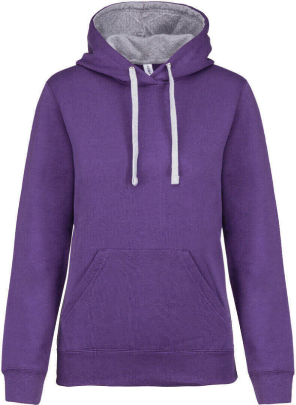 Damen Kontrast Kapuzen Sweater