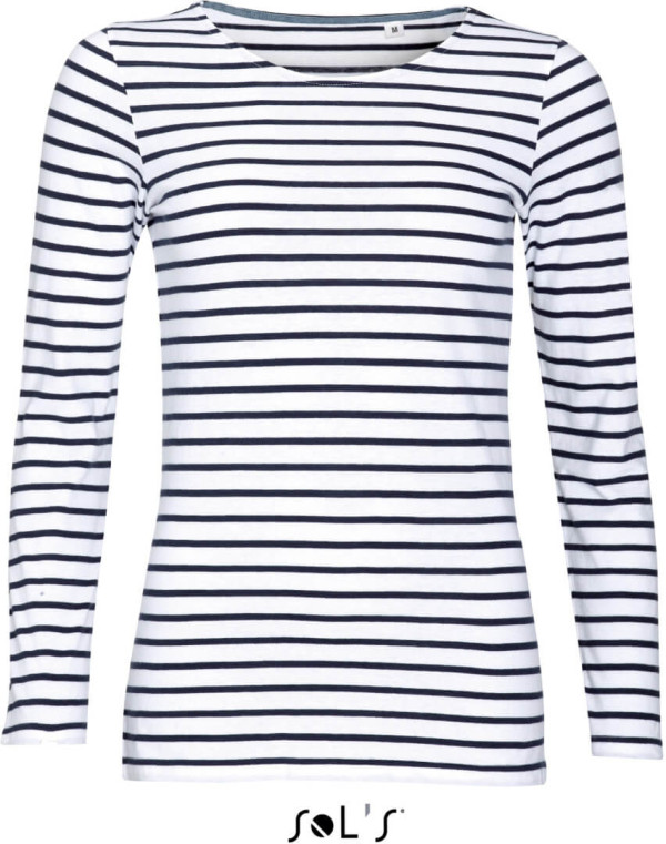 Damen Langarm T-Shirt gestreift