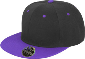 6 Panel Kontrast Flat Peak Kappe - Reklamnepredmety