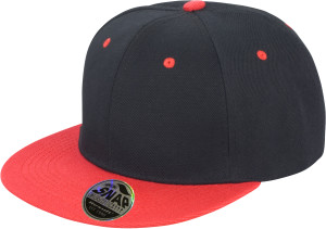 6 Panel Kontrast Flat Peak Kappe - Reklamnepredmety