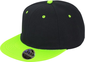 6 Panel Kontrast Flat Peak Kappe - Reklamnepredmety