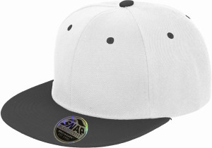 6 Panel Kontrast Flat Peak Kappe - Reklamnepredmety