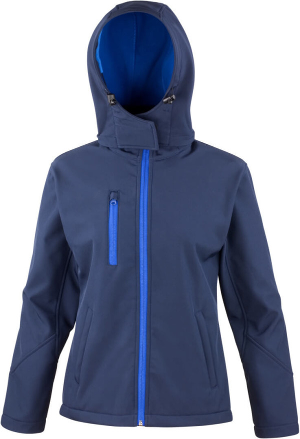 Damen 3-Lagen Softshell Kapuzen Jacke