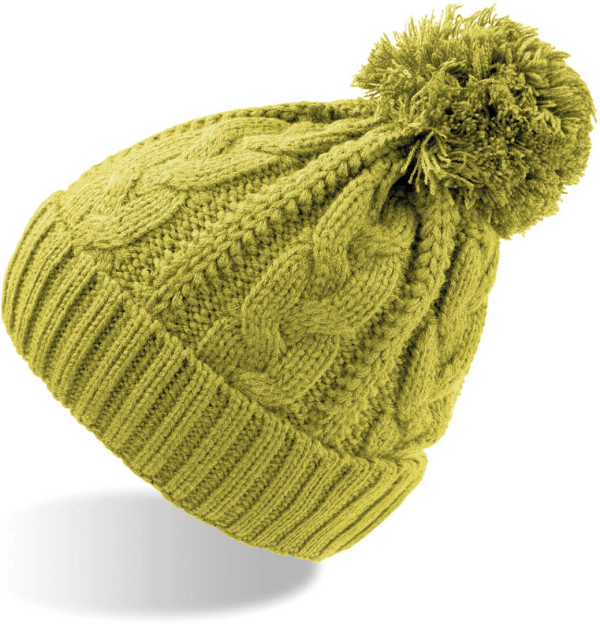 Strickmütze mit Zopfmuster