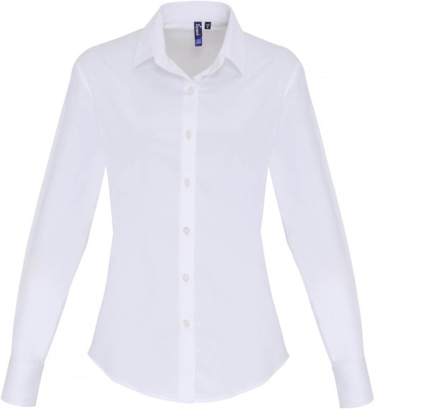 Popeline Stretch Bluse langarm