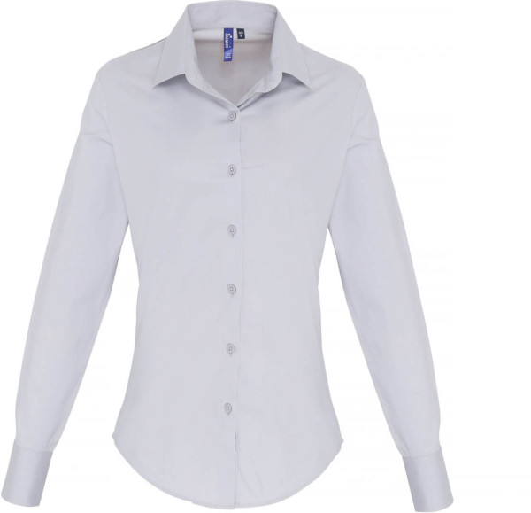 Popeline Stretch Bluse langarm