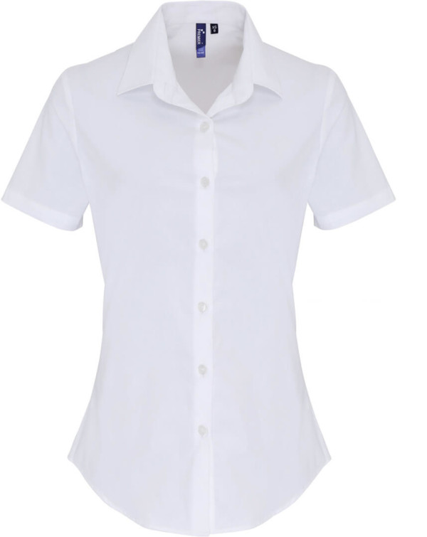 Popeline Stretch Bluse kurzarm