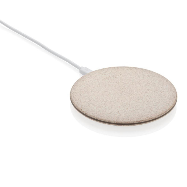 5W Weizenstroh wireless charger, braun
