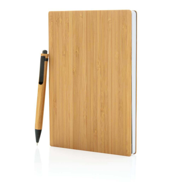 A5 Bambus Notizbuch & Stift, braun
