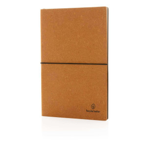 A5 Notizbuch aus recyceltem Leder, braun - Reklamnepredmety
