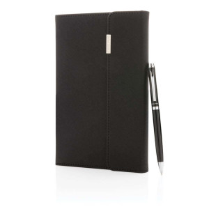 Swiss Peak Deluxe A5 Notizbuch mit Stift, schwarz - Reklamnepredmety