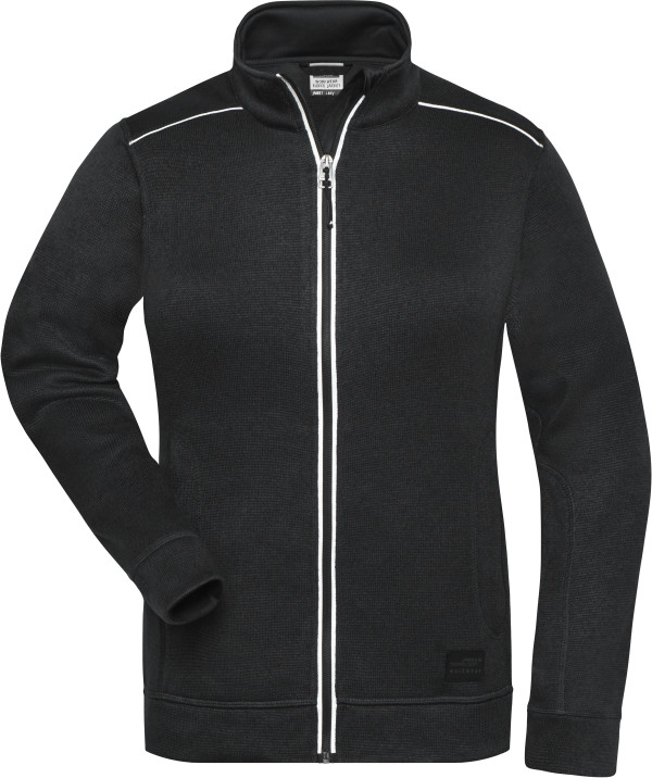 Damen Workwear Strickfleece Jacke -Solid-