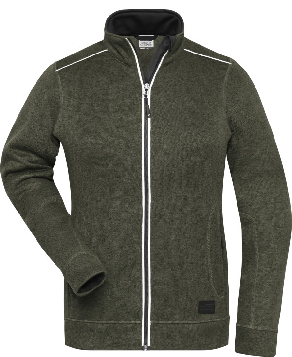 Damen Workwear Strickfleece Jacke -Solid-