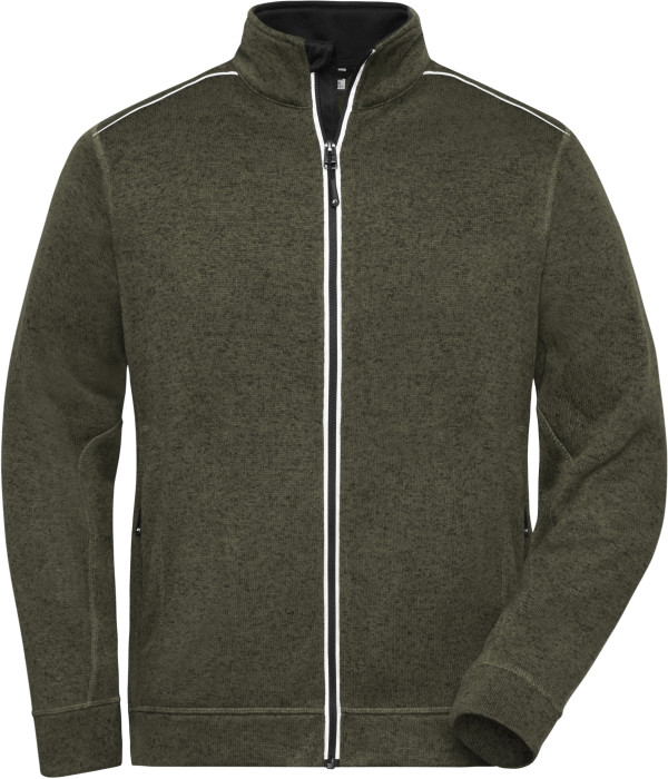 Herren Workwear Strickfleece Jacke -Solid-