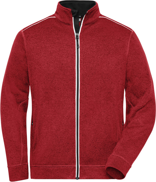 Herren Workwear Strickfleece Jacke -Solid-