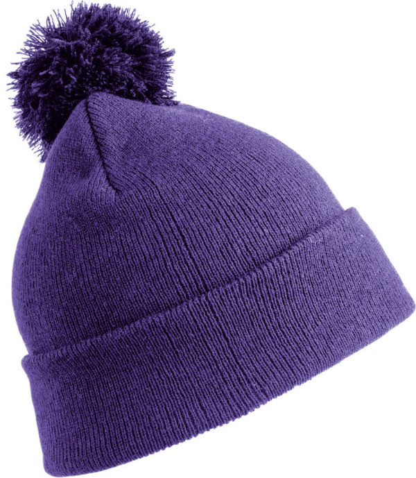 Strickmütze mit Pompon