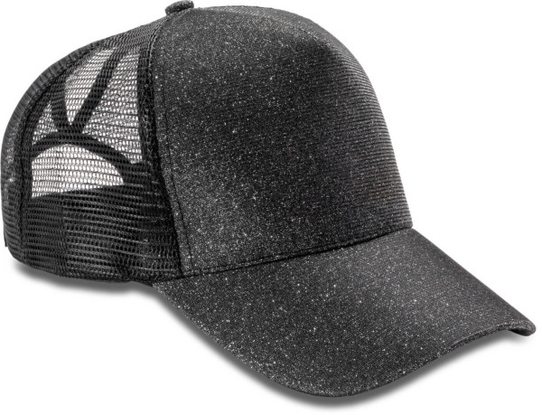 5 Panel Mesh Glitzer Kappe "New York"