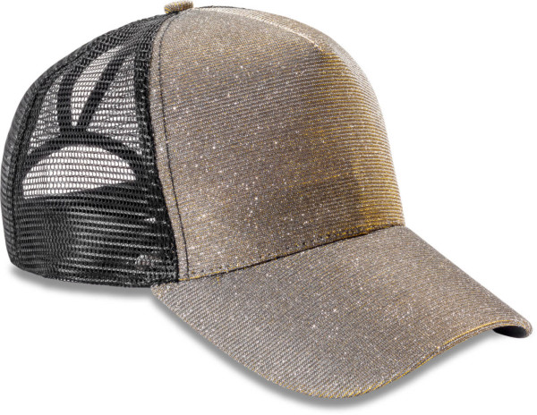 5 Panel Mesh Glitzer Kappe "New York"