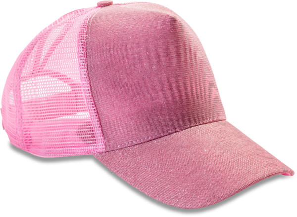 5 Panel Mesh Glitzer Kappe "New York"