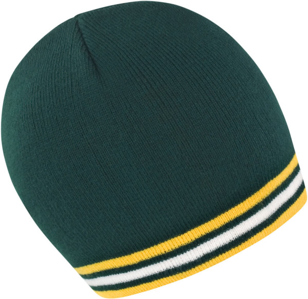 Strickmütze mit Kontraststreifen