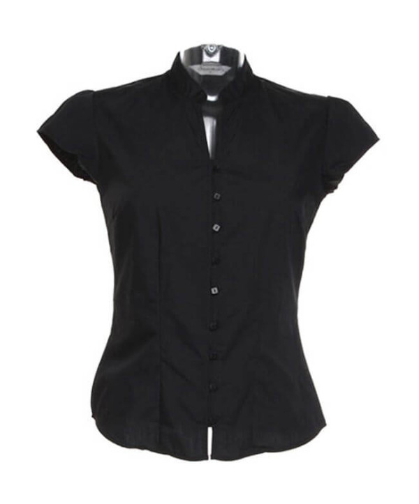 Bluse mit Asia-Kragen