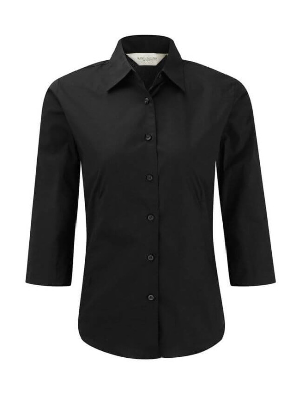 Körperbetonte Stretch-Bluse mit 3/4 Arm